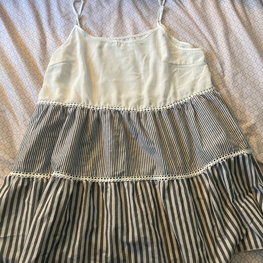 White and gray dress